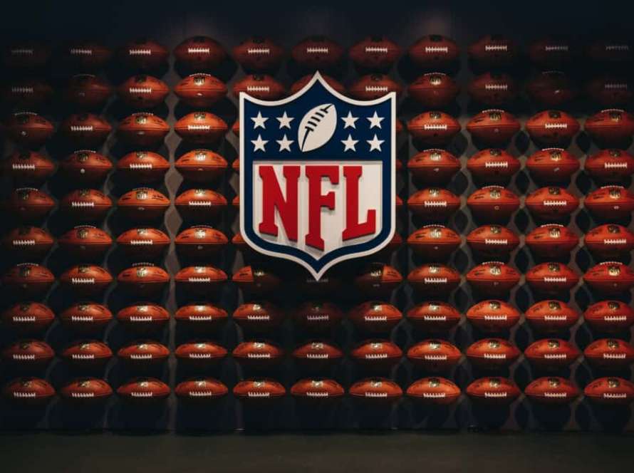 NFL board with footballs