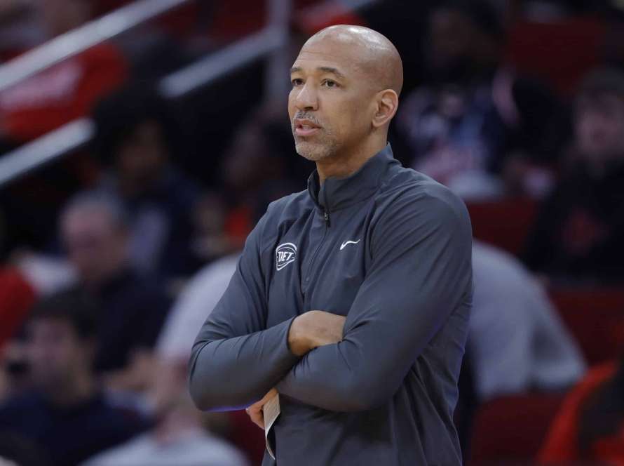 HOUSTON, TEXAS - JANUARY 01: Detroit Pistons head coach Monty Williams looks on against the Houston Rockets during the first half at Toyota Center on January 01, 2024 in Houston, Texas. NOTE TO USER: User expressly acknowledges and agrees that, by downloading and or using this photograph, User is consenting to the terms and conditions of the Getty Images License Agreement. 