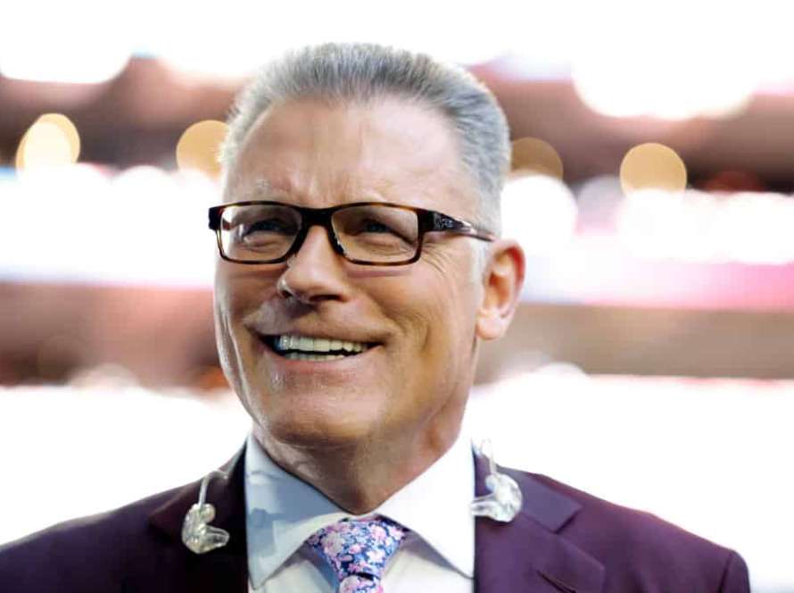 Fox Sports announcer Howie Long looks on before Super Bowl LVII between the Kansas City Chiefs and the Philadelphia Eagles at State Farm Stadium on February 12, 2023 in Glendale, Arizona.