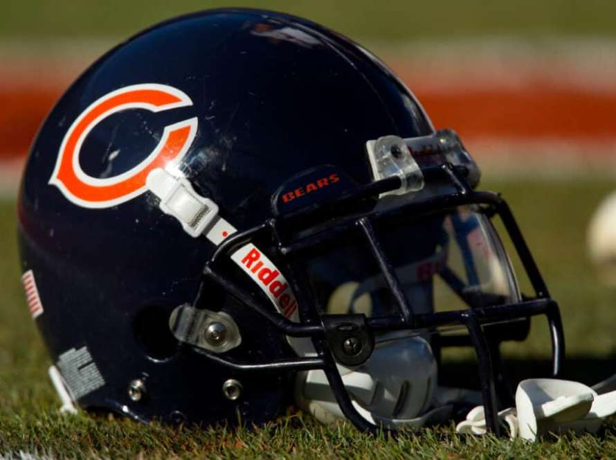A Chicago Bears helmet sits on the grass before a game against the Denver Broncos at Sports Authority Field at Mile High on December 11, 2011 in Denver, Colorado.